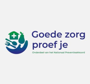 Illustratie van gezonde voeding in een zorginstelling, met aandacht voor patiënten en zorgmedewerkers.
